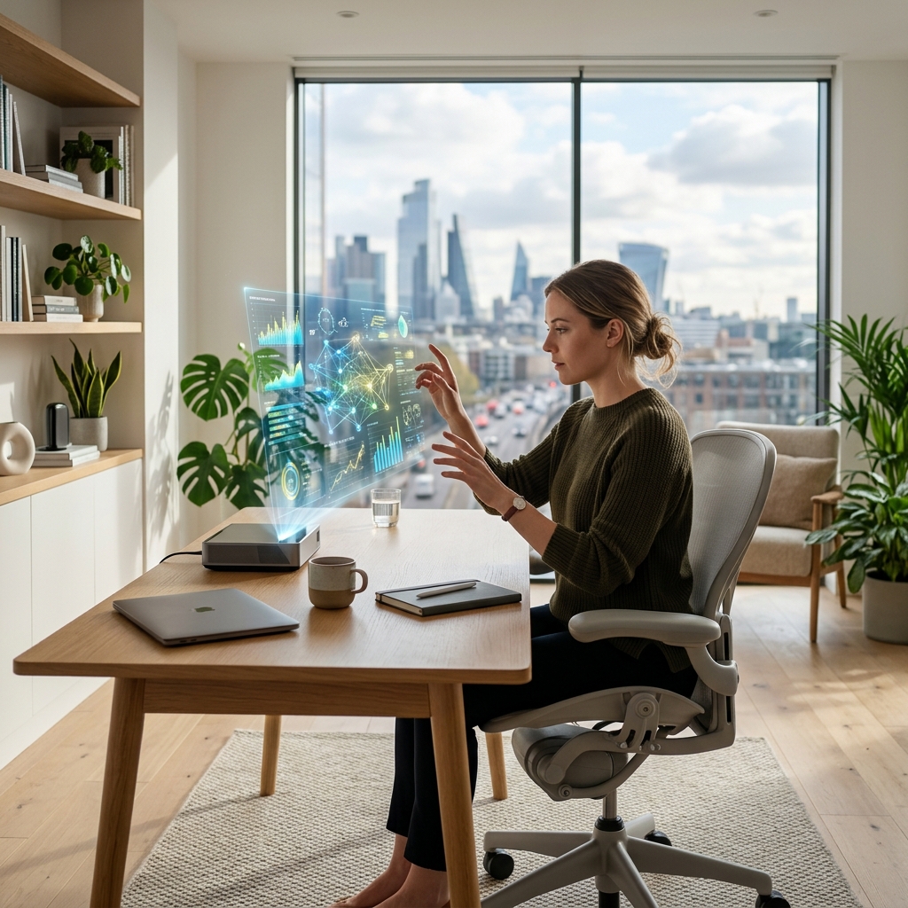 Air purifier in a modern home office, 2026 best models for clean air & productivity.